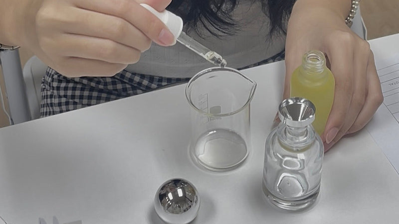 Blending different fragrance notes to create a personal perfume