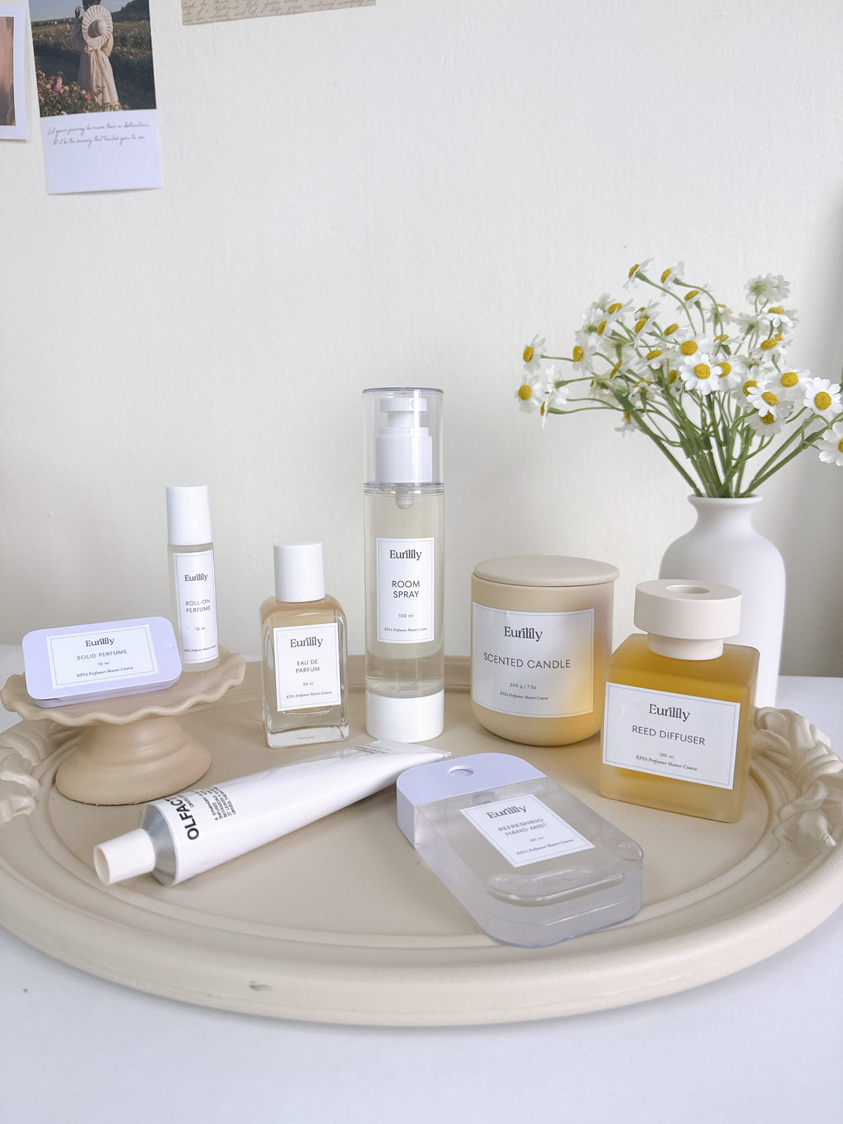 Eight fragrance products created during the KPIA Perfume Master Class