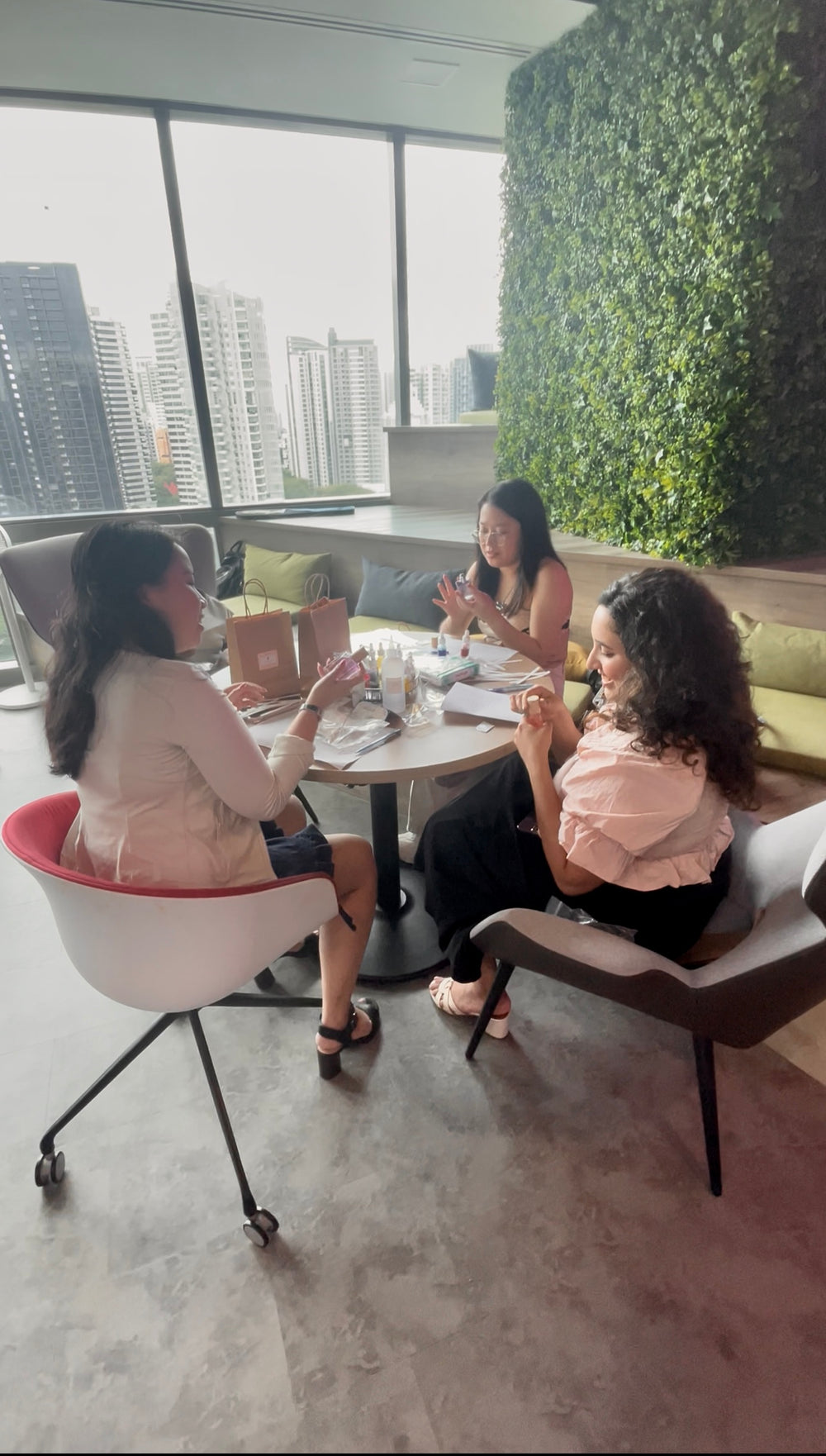 Guests creating personalised fragrances at a Eurilily perfume workshop in Singapore
