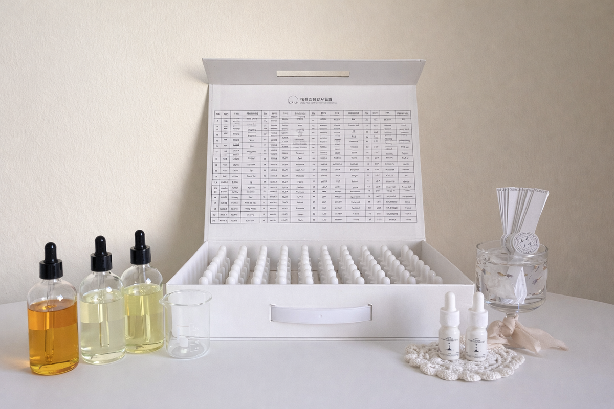 KPIA Perfume Master training kit with fragrance materials and blending tools