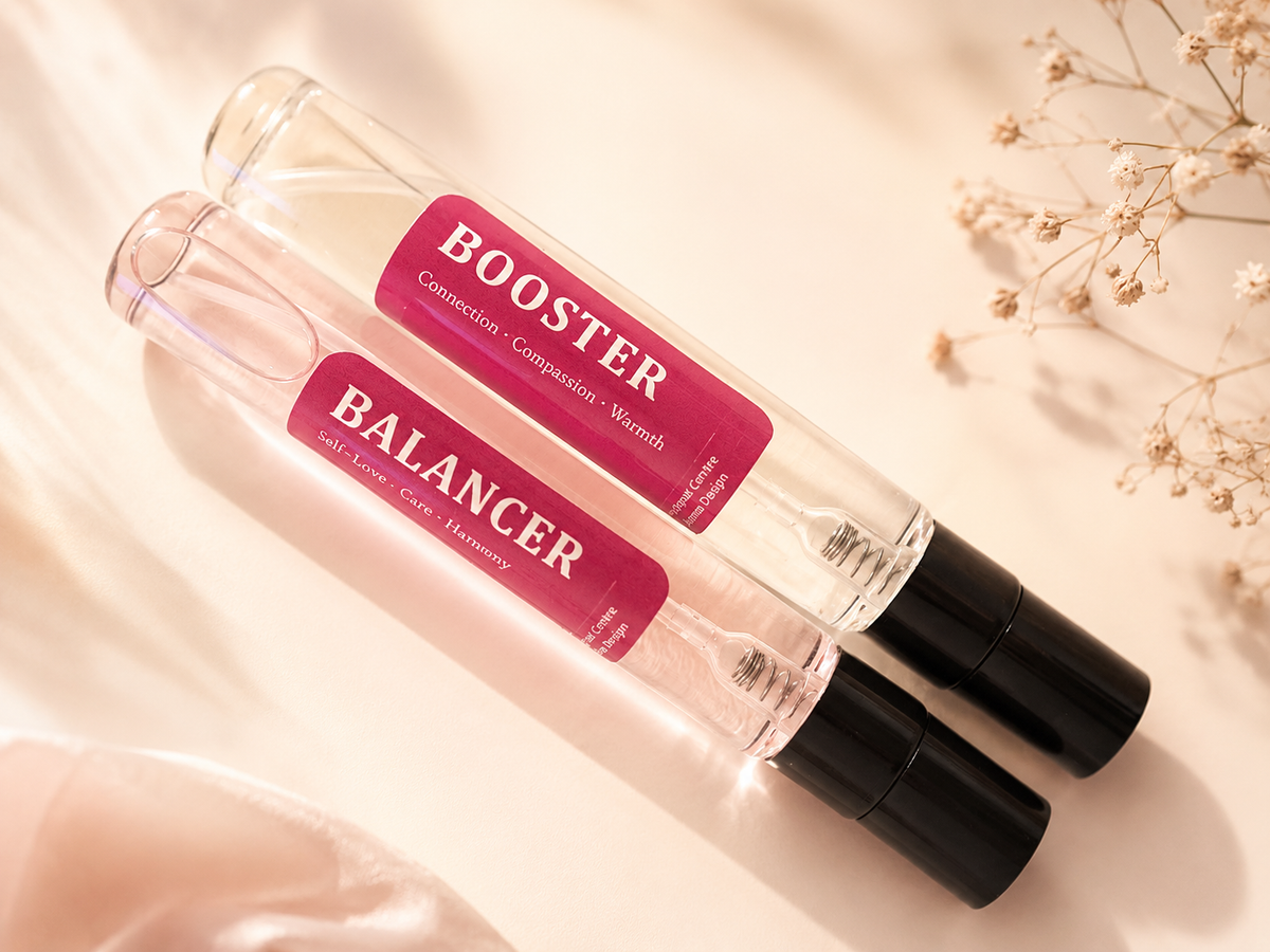Two personalised scents created from the Balancer and Booster colour directions